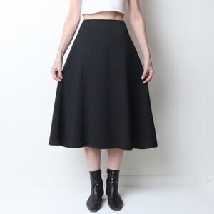 Kate Hill Black Fine Wool Midi Skirt 4